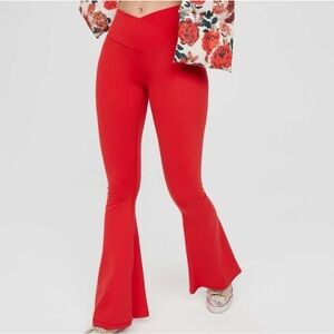 Women's Red Flared Pants